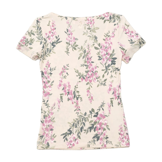 Blumarine Underwear Floral Scoop Neck T-shirt