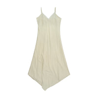 Mezzo Linen Slip Dress with Lace Trim