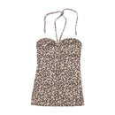 Tally Weijl Leopard Print Ruched Halter Blouse