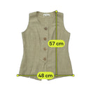 Fecon Linen Blend Sleeveless Tailored Jacket