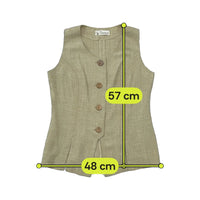 Fecon Linen Blend Sleeveless Tailored Jacket