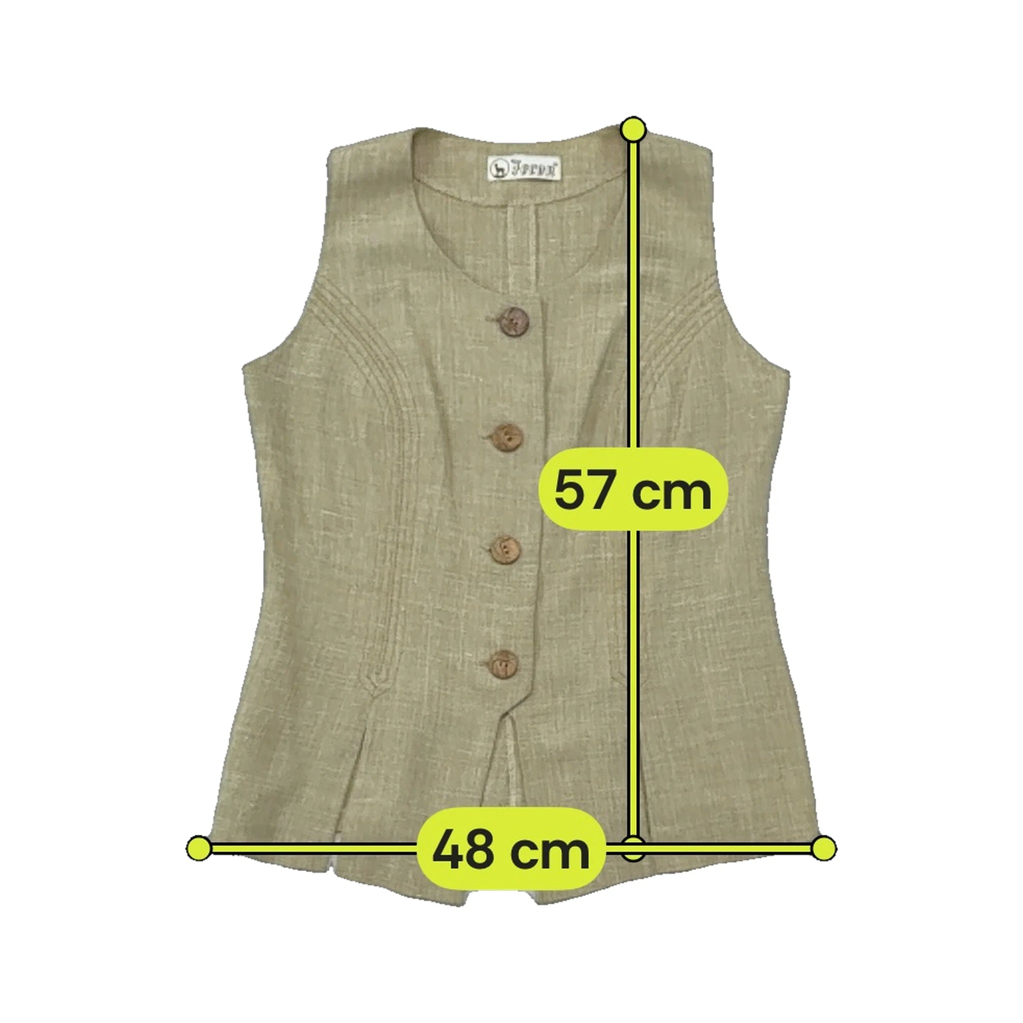 Fecon Linen Blend Sleeveless Tailored Jacket