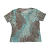 Damart Turquoise Abstract Animal-Print Mesh Short-Sleeve Top