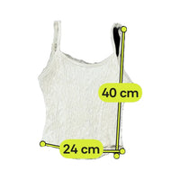 Vintage White Textured Lace Trim Hook Front Tank Top