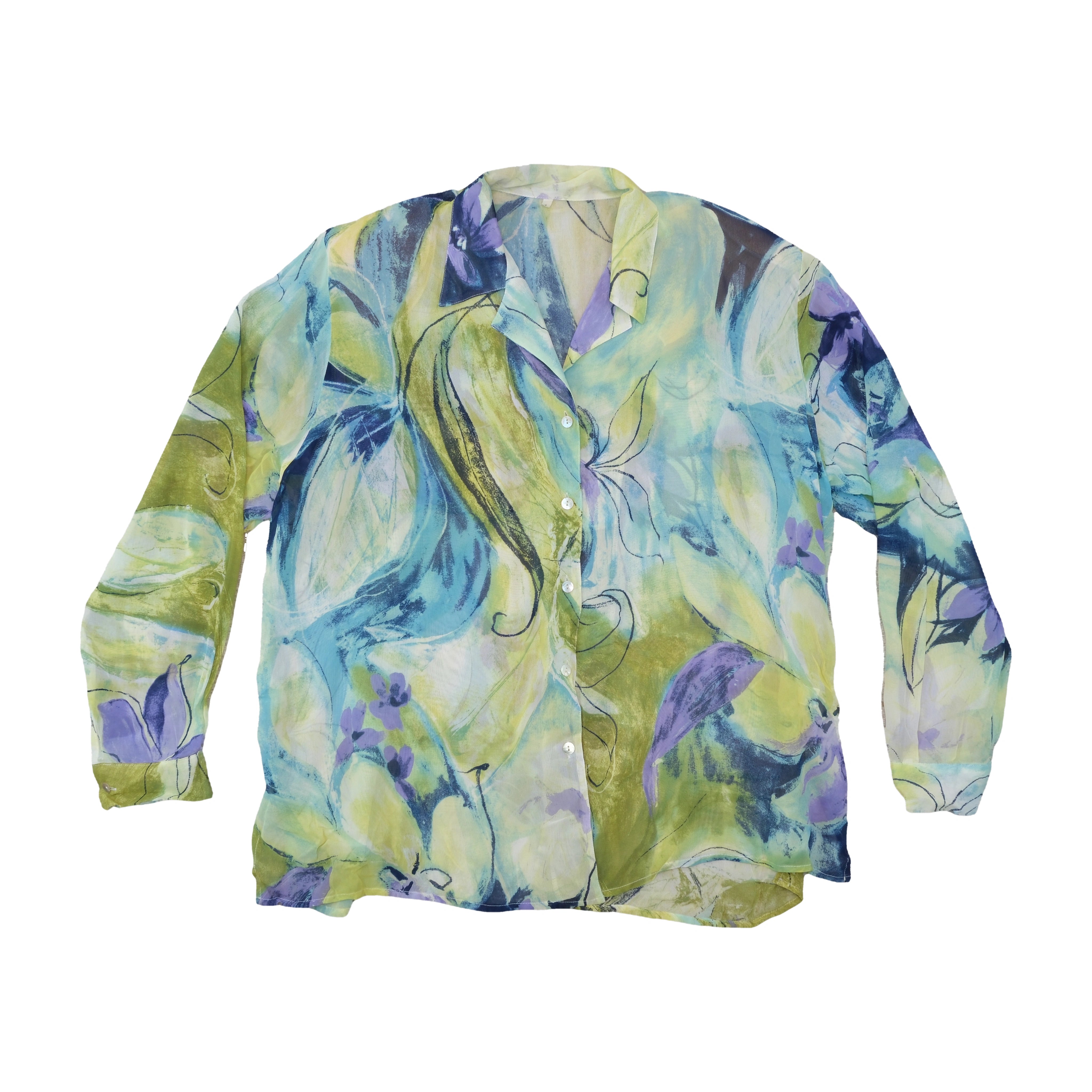 Multicolor Floral Print Button-Up Shirt