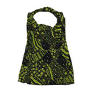 Top de alças Halter com estampado abstrato e Glitter