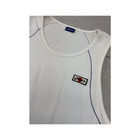 Asics Vintage White Contrast Stitch Athletic Tank Top