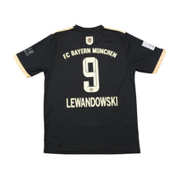 adidas FC Bayern Munchen Lewandowski 9 Black Gold Soccer Jersey T-shirt