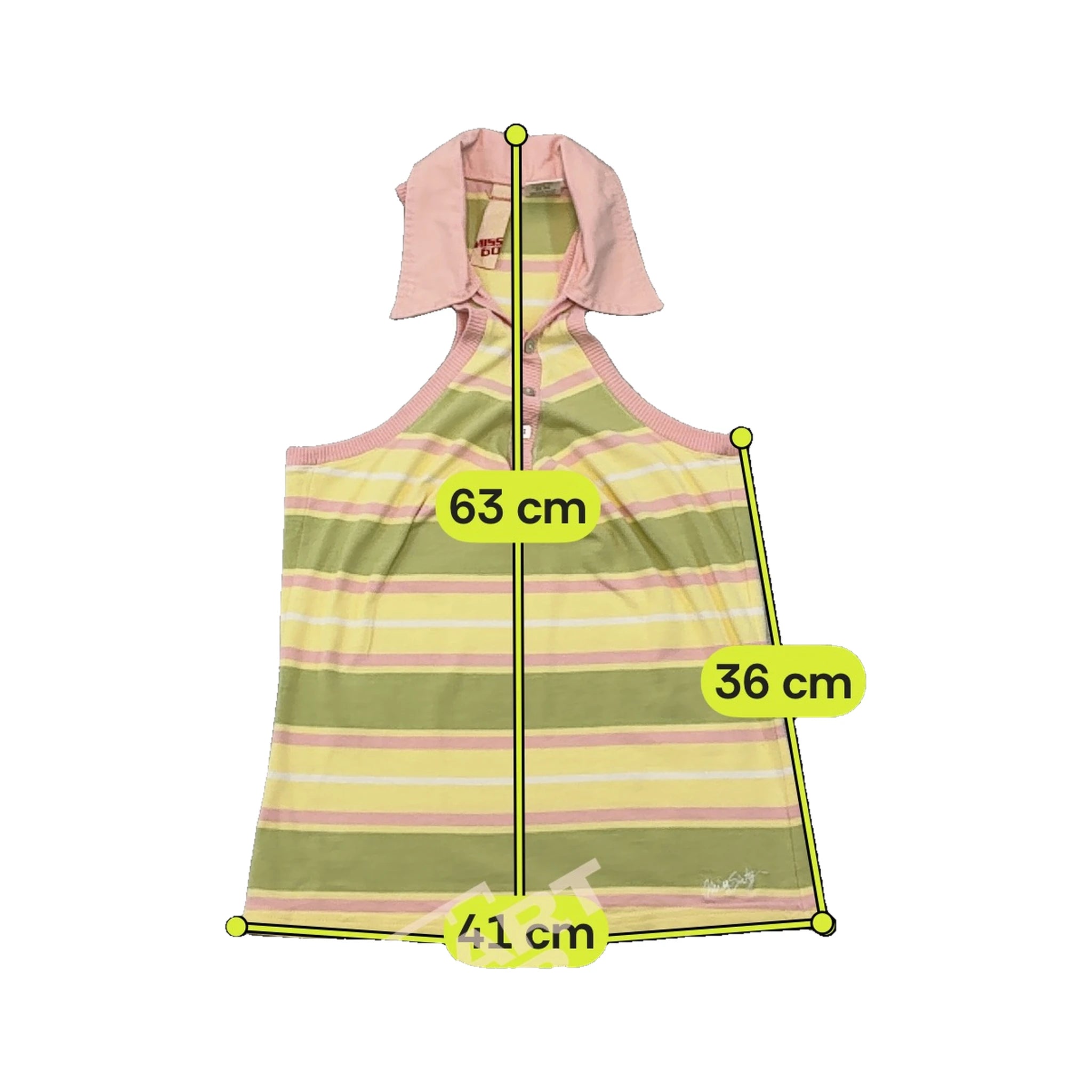 Miss Sixty Striped Collared Halter Tank Top (Repriced)