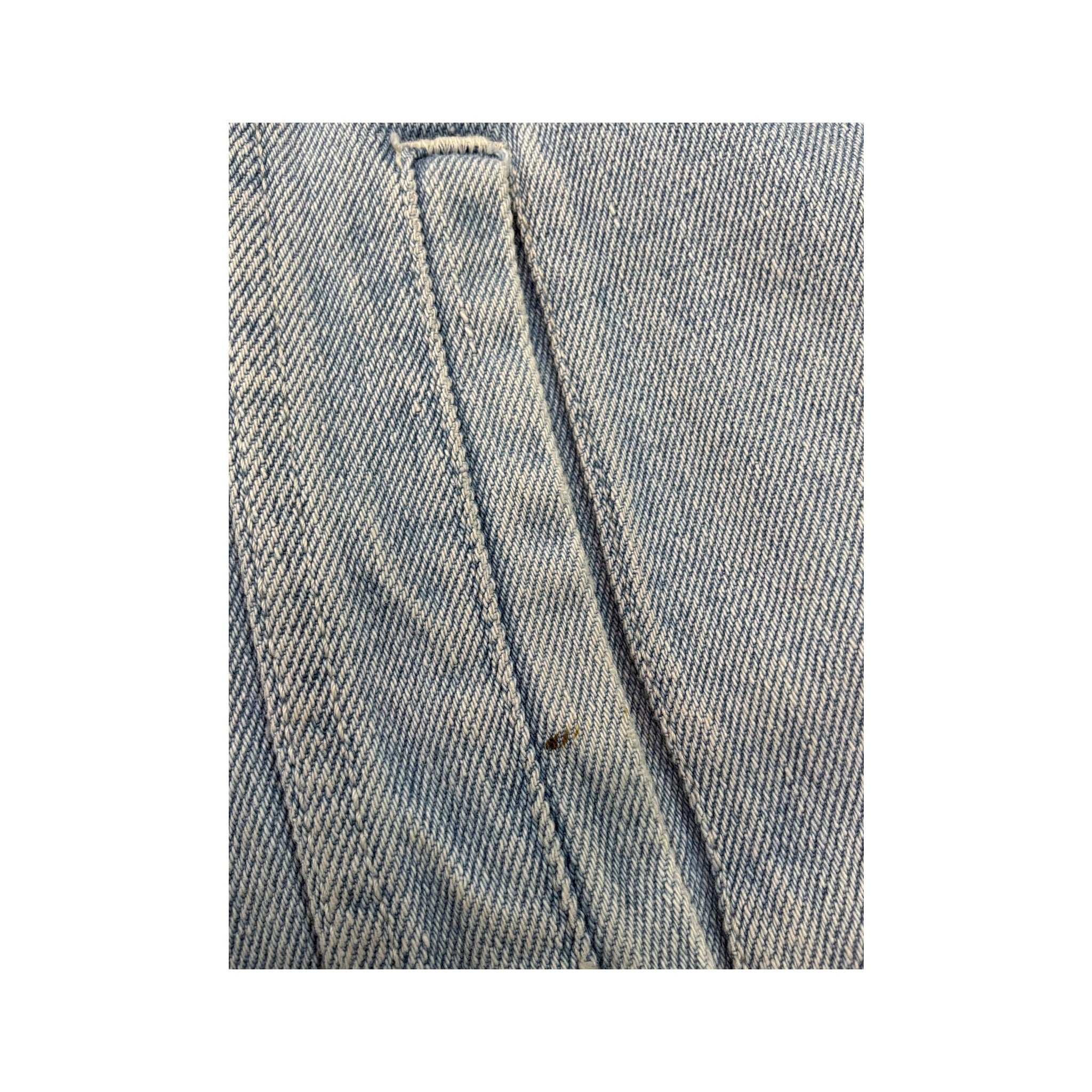 WORK OUT Vintage Light Wash Cotton Denim Trucker Jacket
