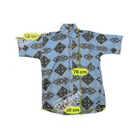 Camisa vintage de Manga curta com estampado geométrico
