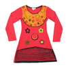 ANQA Fashion Vintage Red Retro Appliqué Long Sleeve Dress