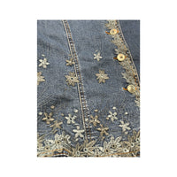 Vintage Floral Embroidered Denim Jacket