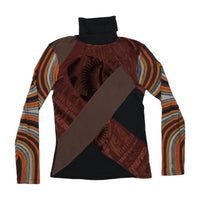Custo Barcelona Patchwork Graphic Turtleneck T-shirt