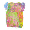 Vintage Abstract Neon Print Tie Neck Blouse