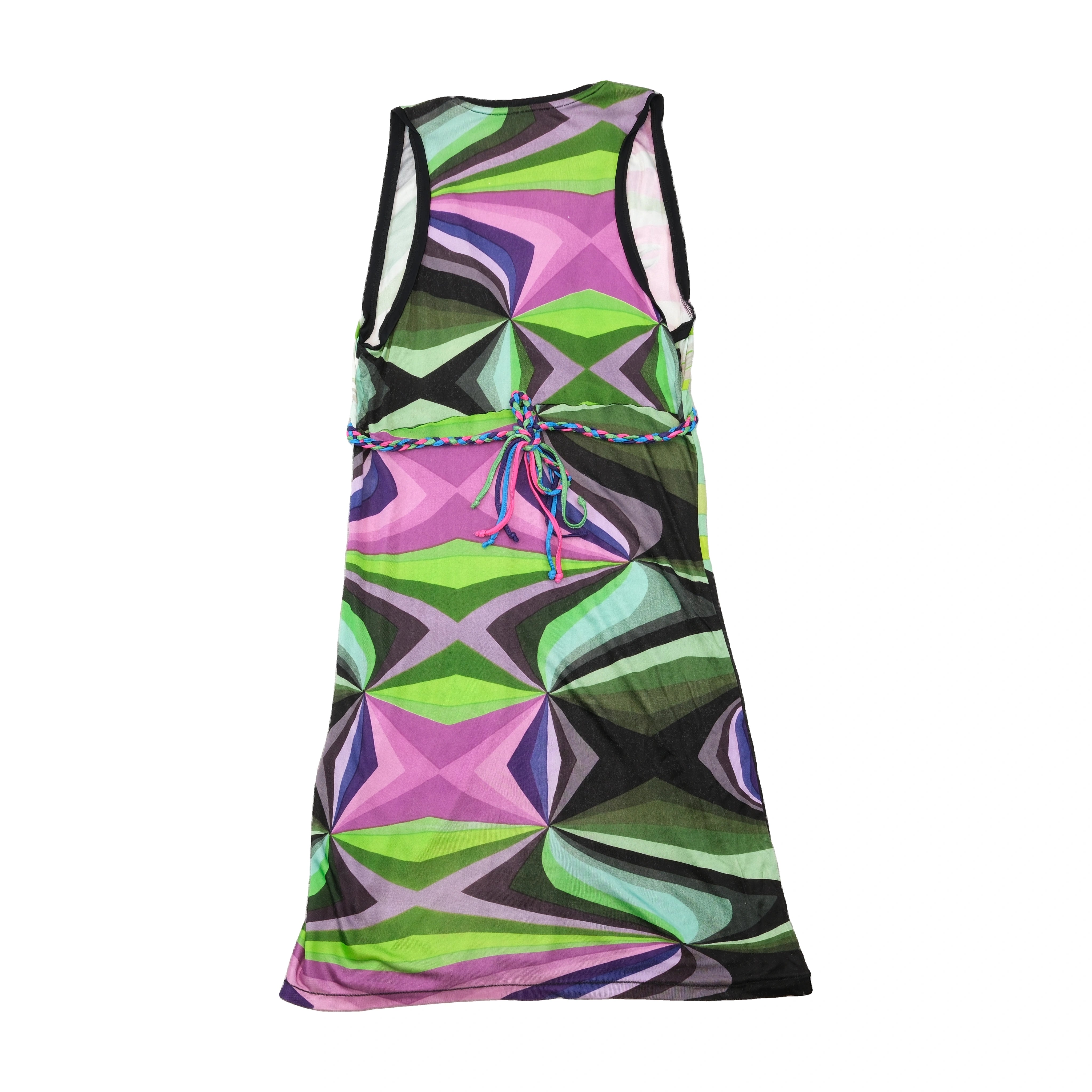 Custo Barcelona Abstract Print Beaded Sleeveless Dress