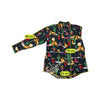 Flying Scotsman Collection Vintage Southwestern Coyote Print Cotton Button Up Shirt