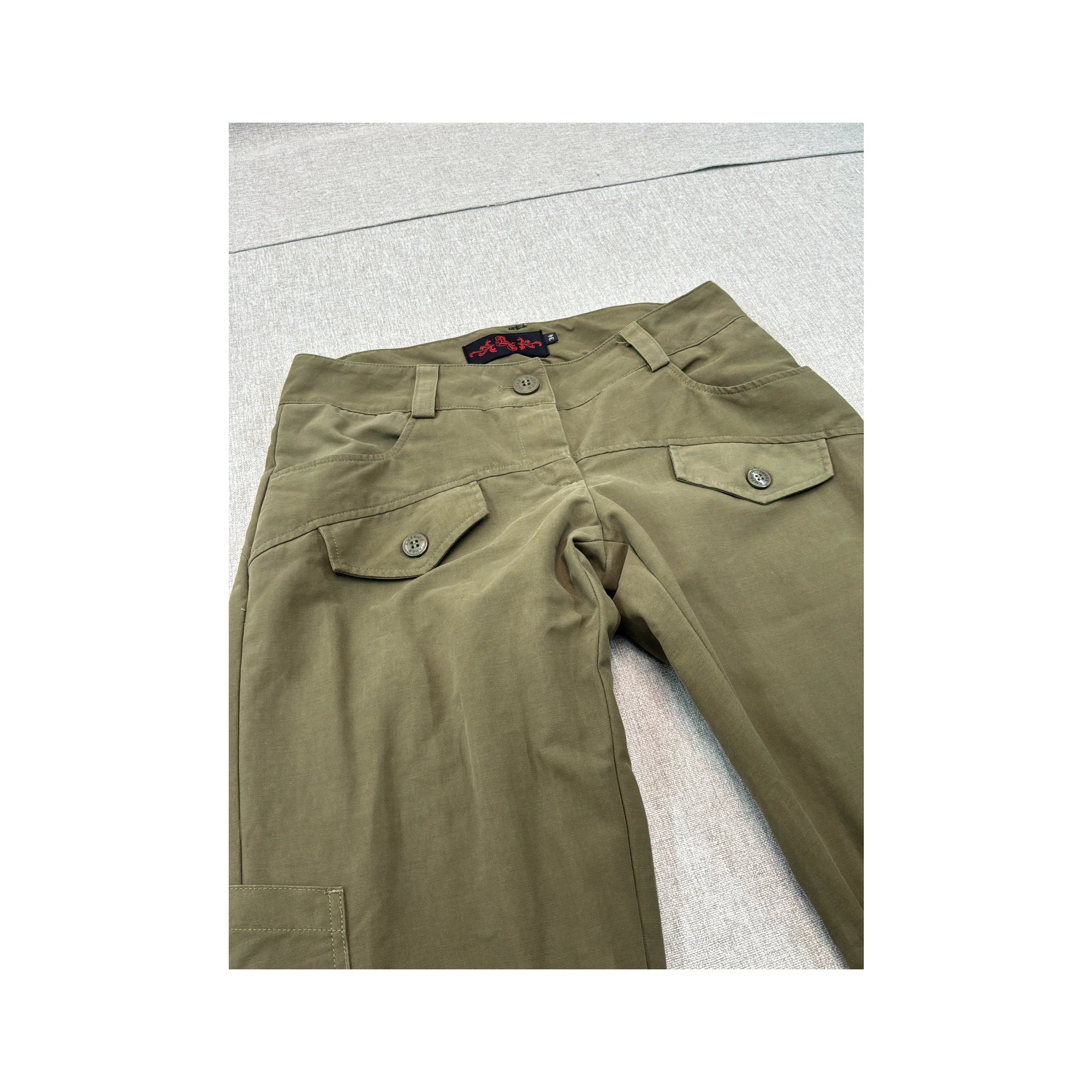 Americo Tavar Embroidered Lace-Up Cotton Cargo Pants
