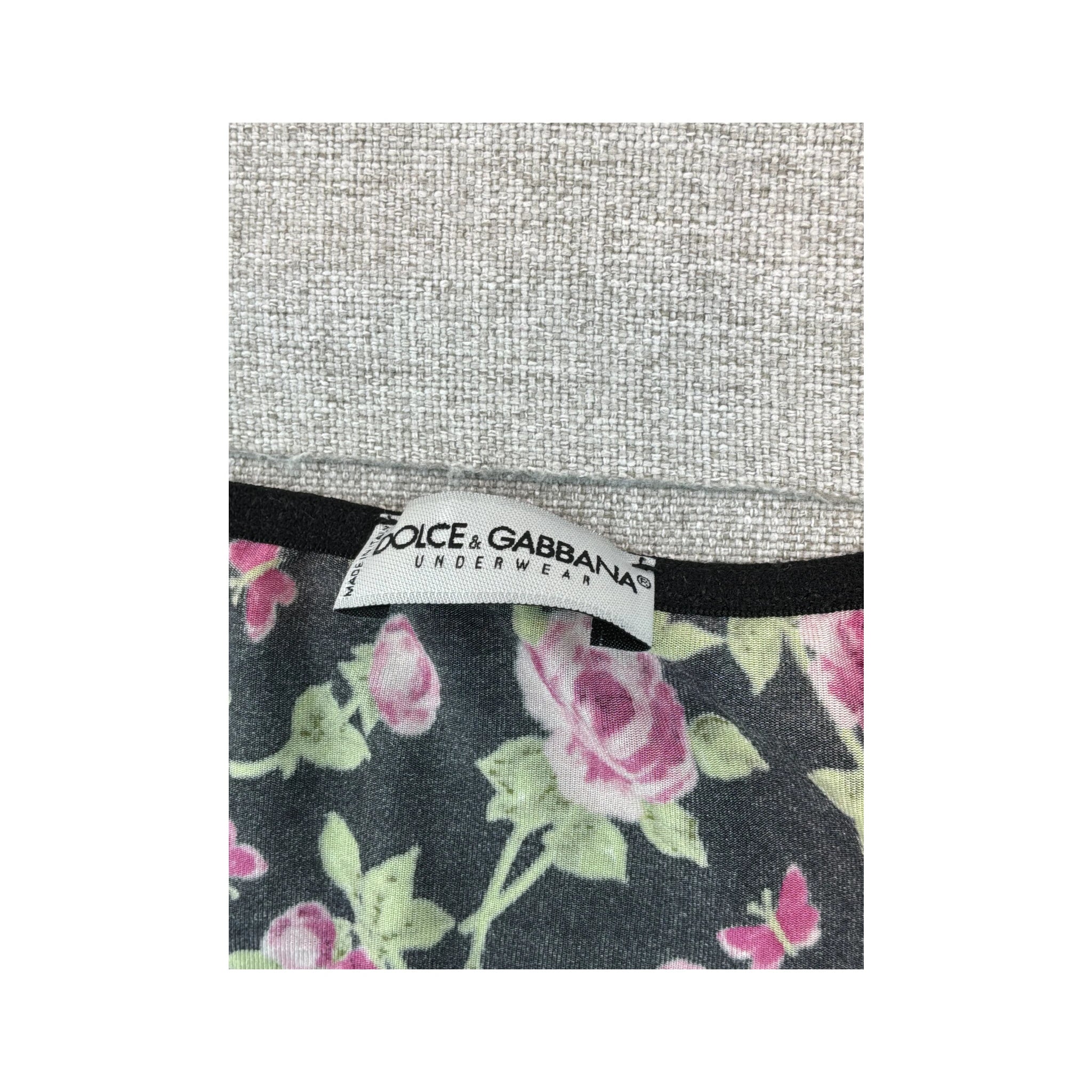 Dolce & Gabbana Floral Logo Waist T-shirt