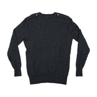 Burberry Wool V-Neck Sweater with Check Elbow Patches