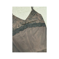 Vintage Brown Sheer Lace Beaded Cami Tank Top (repriced)