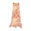 Paisley Floral Print Asymmetrical Handkerchief Hem Chiffon Maxi Dress