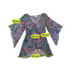 New Look Look Floral Metallic Stripe Sheer Blouse