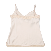 Vintage Sheer Mesh Trim Satin Camisole Tank Top