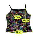 Top de alças Claudia Gil com estampado de Graffiti Arco-Íris