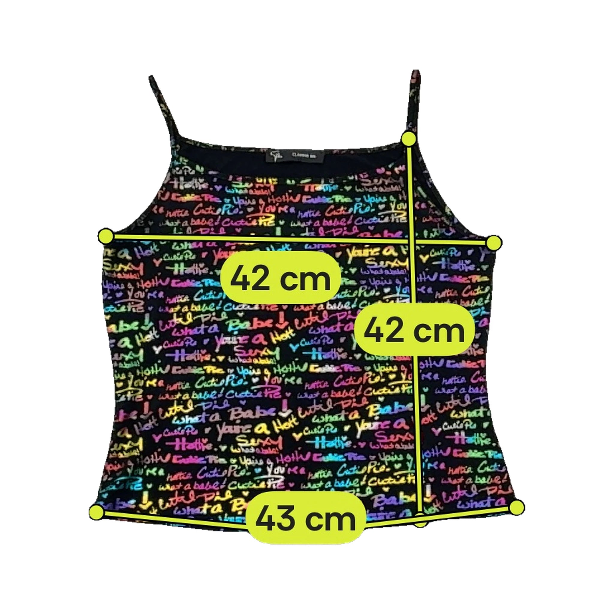 Top de alças Claudia Gil com estampado de Graffiti Arco-Íris