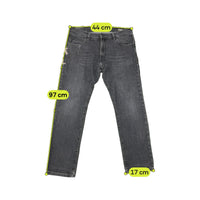 Wrangler Washed Black Cotton Blend Slim Straight Jeans