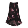 Pink Rose Floral Sheer Overlay Midi Skirt