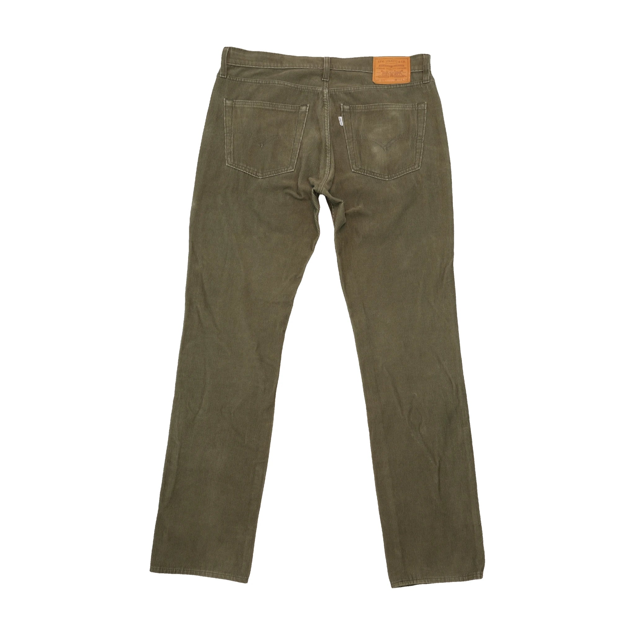 Calças Levi's 511 em Bombazine Verde-tropa de Corte slim Direito