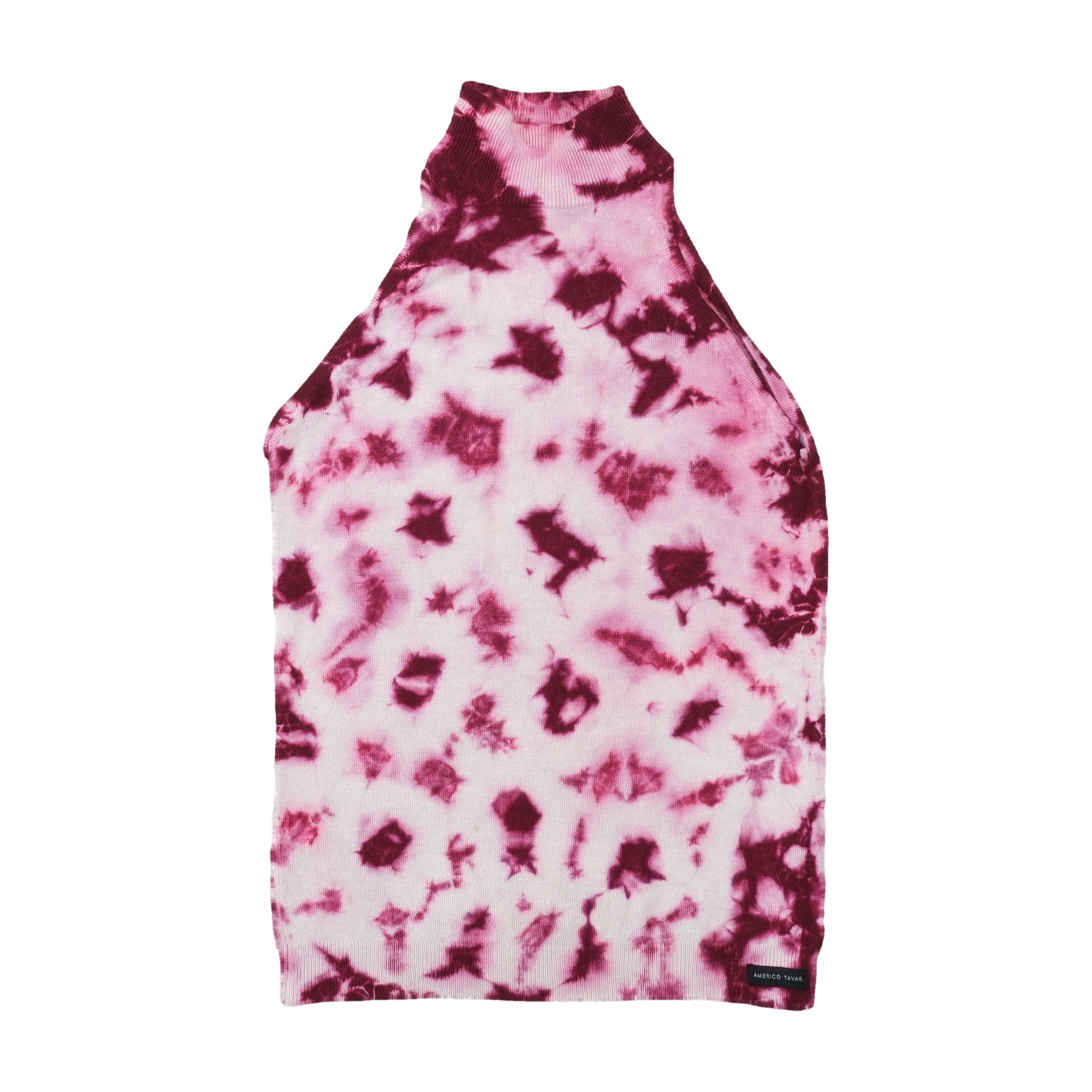 Americo Tavar Tie Dye Rib Knit Halter Tank Top