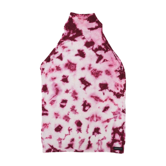 Americo Tavar Tie Dye Rib Knit Halter Tank Top