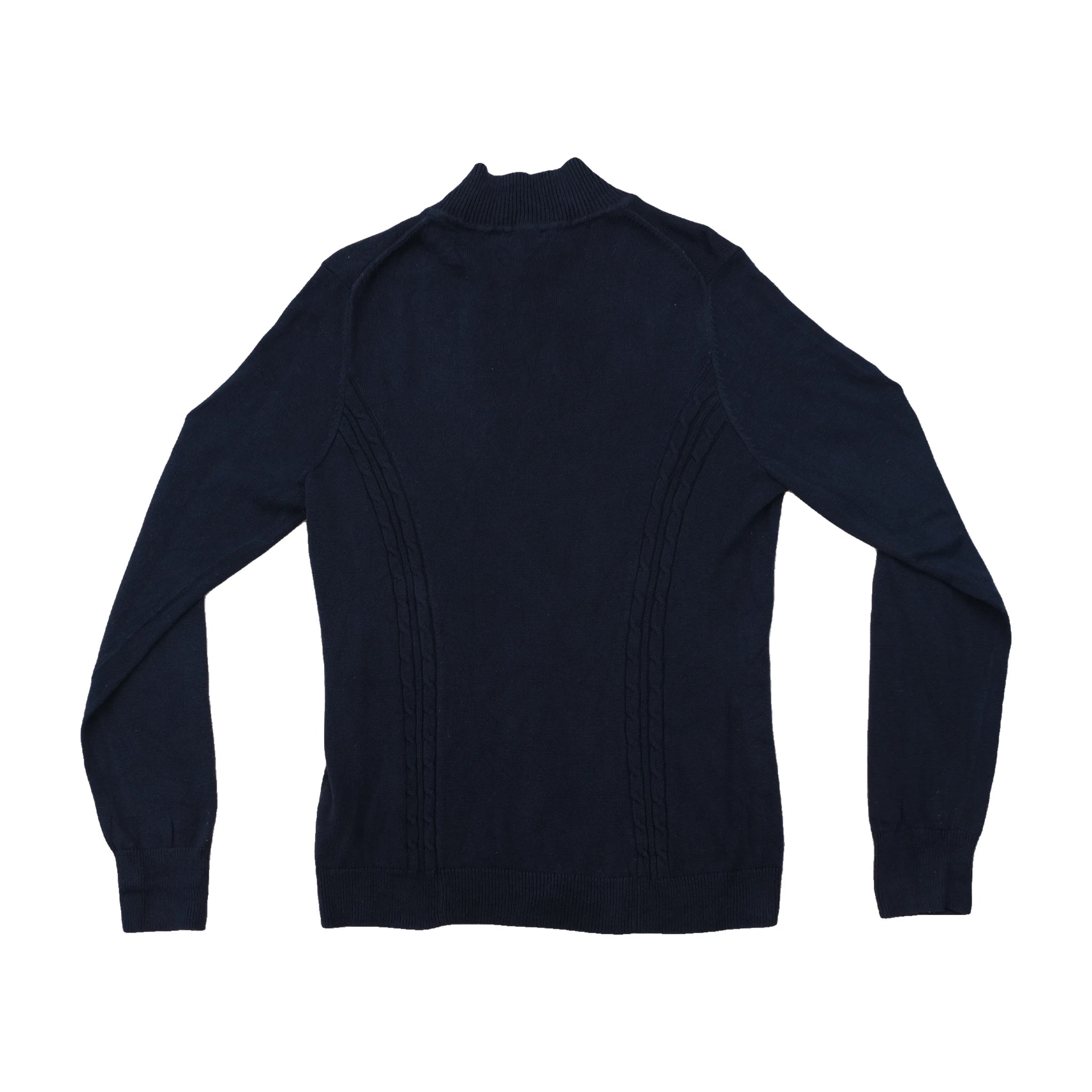 Camisola Tommy Hilfiger Canelada em algodão com Meia gola e Fecho Total