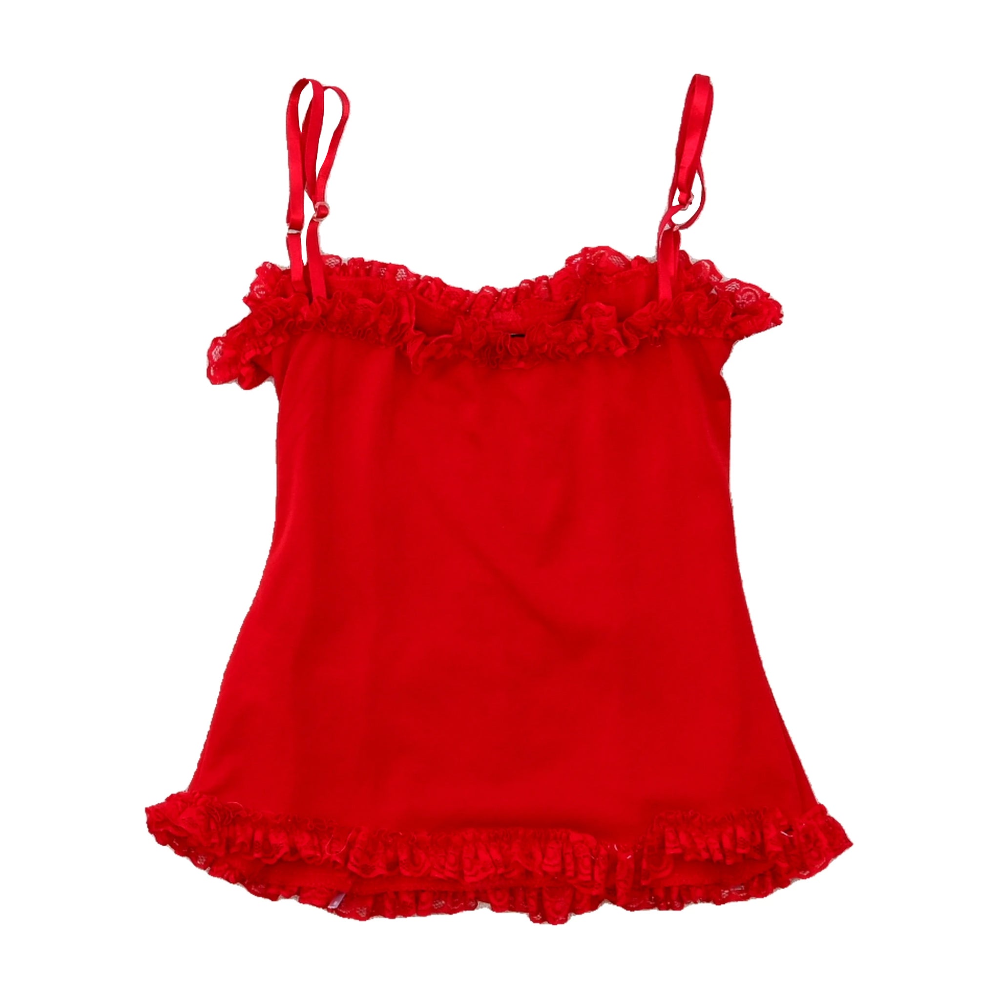 Red Ruffled Cami Top