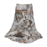 Saia vintage com Folhos e estampado de Leopardo e Leão
