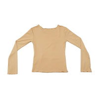 BASE Beige Floral Appliqué Graphic Long Sleeve T-shirt (Repriced)
