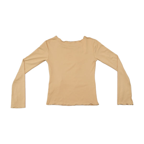 T-shirt BASE bege de Manga Comprida com Aplicações florais e estampado gráfico