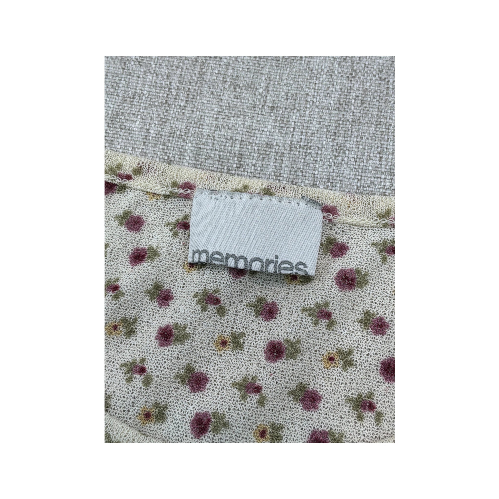 Memories Floral Lettuce Hem 3/4 Sleeve T-shirt