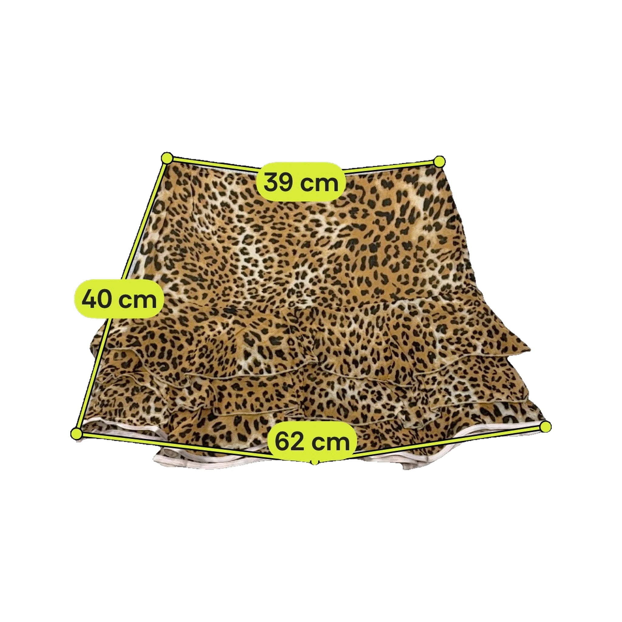 Leopard Print Tiered Ruffle Viscose Mini Skirt