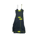 Asymmetrical Ruffled Layered Chiffon Spaghetti Strap Dress