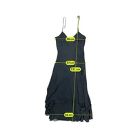 Asymmetrical Ruffled Layered Chiffon Spaghetti Strap Dress