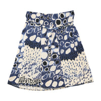 Abstract Print Tie Waist Skirt