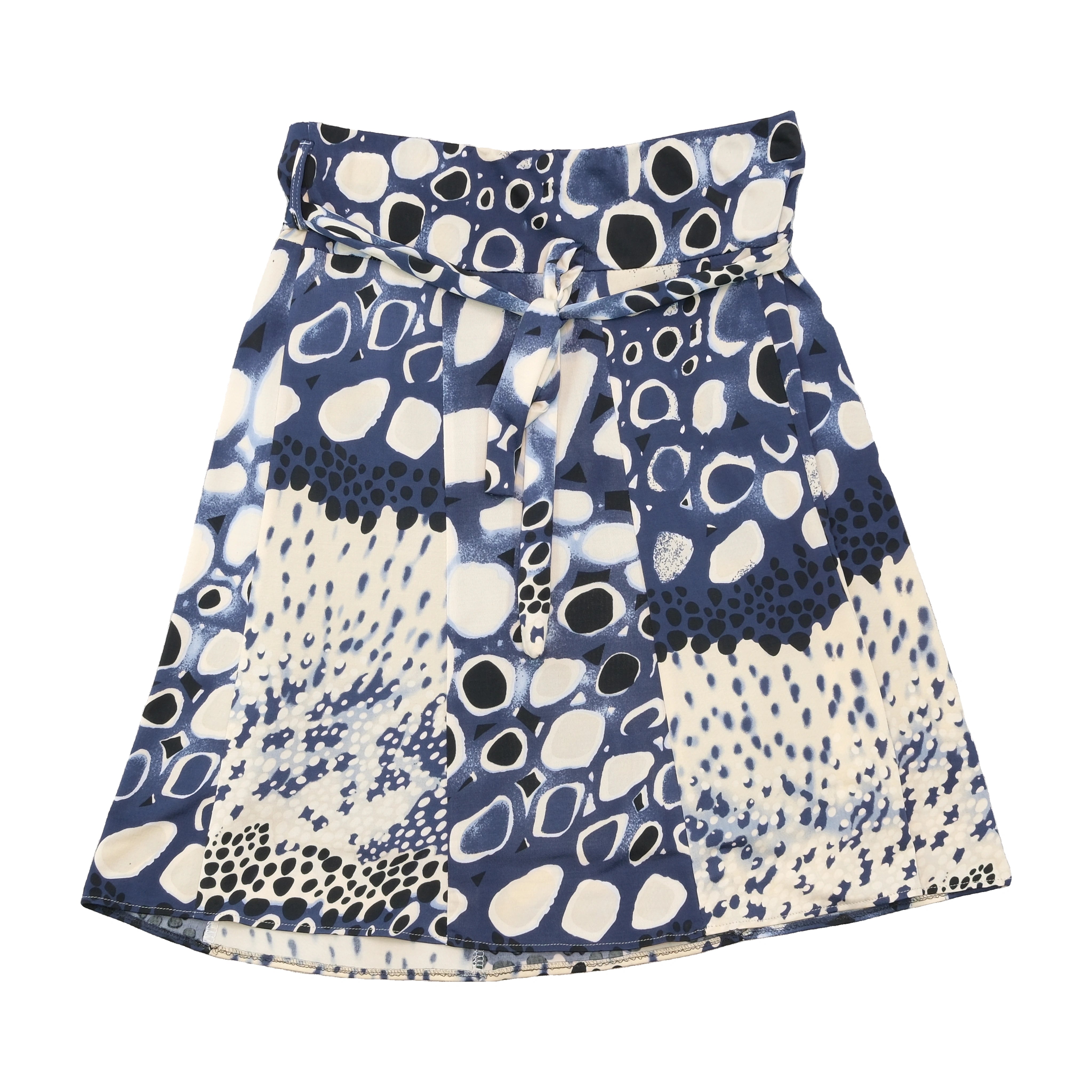 Abstract Print Tie Waist Skirt