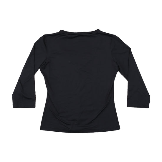 Versace Rhinestone Logo V-Neck Long Sleeve T-shirt