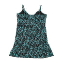 Coolwater Blue Black Baroque Print Tie Front Tank Top