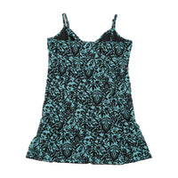 Coolwater Blue Black Baroque Print Tie Front Tank Top
