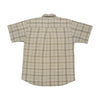 Damage Beige Plaid Short Sleeve Button-Up Shirt